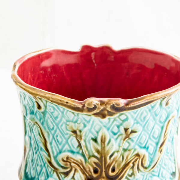 Pair of Majolica Cachepots