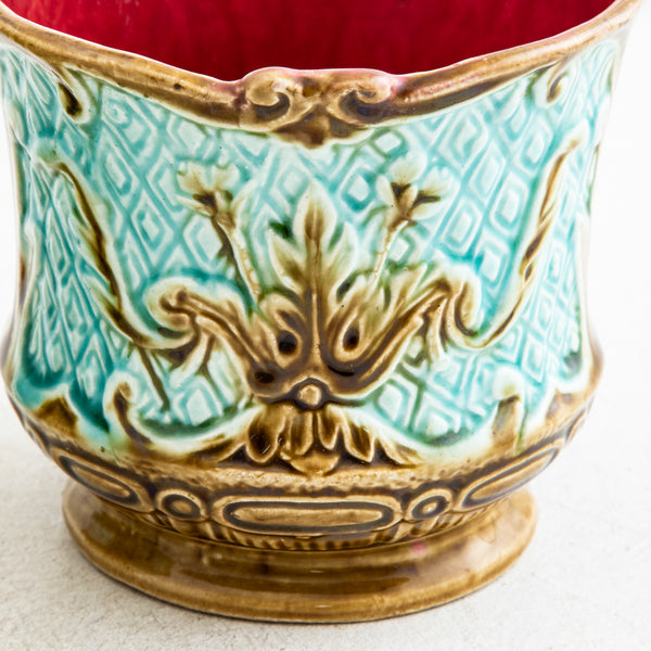 Pair of Majolica Cachepots