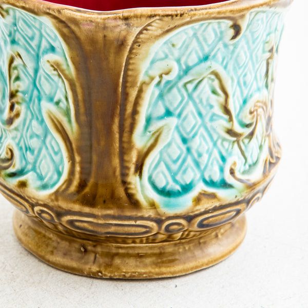 Pair of Majolica Cachepots