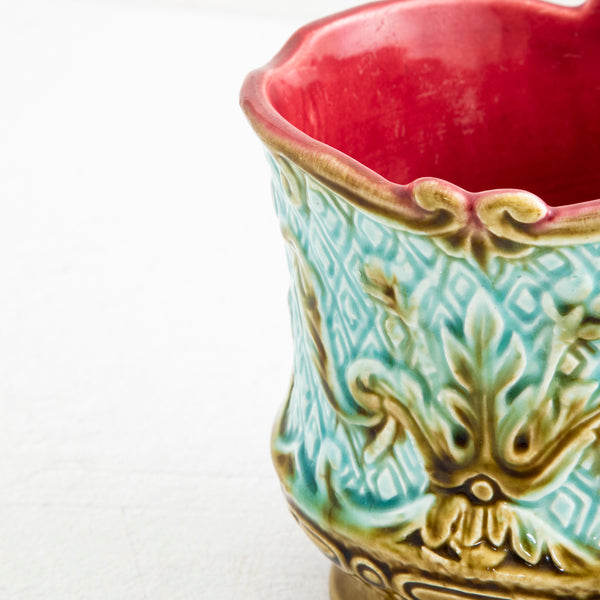 Pair of Majolica Cachepots