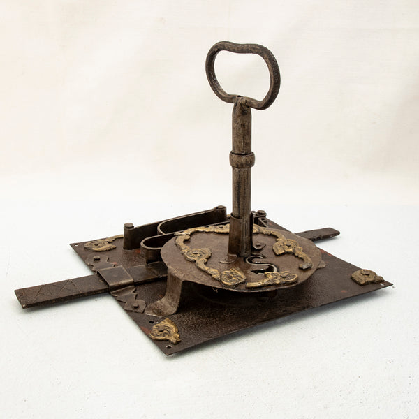 Large Iron Lock and Key