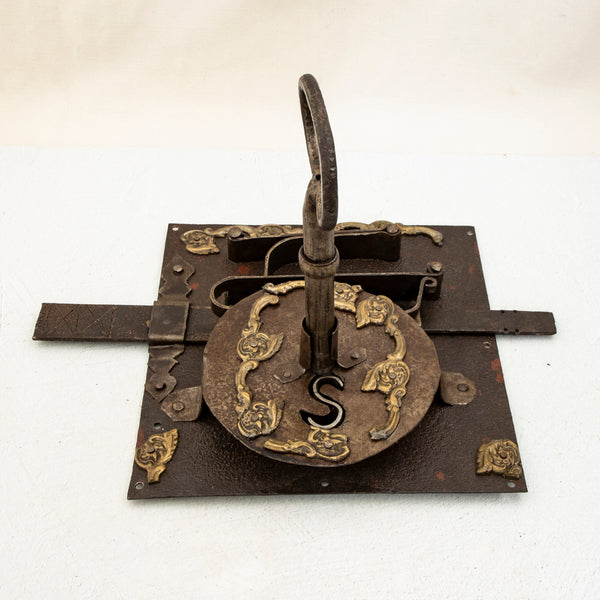 Large Iron Lock and Key