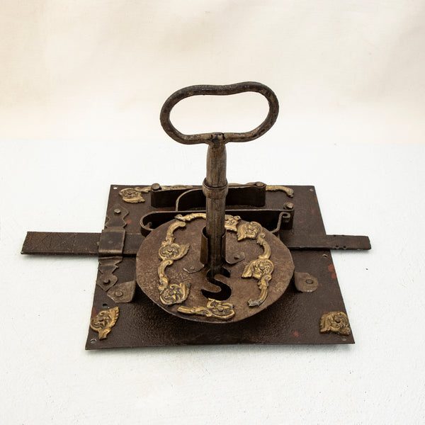 Large Iron Lock and Key