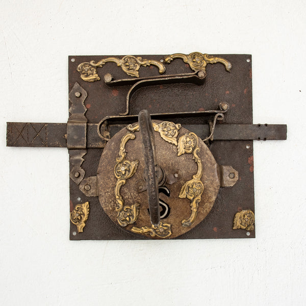 Large Iron Lock and Key