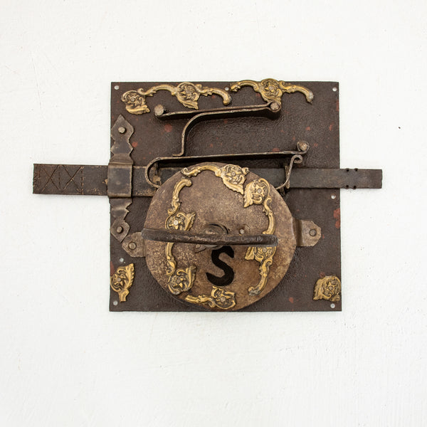 Large Iron Lock and Key