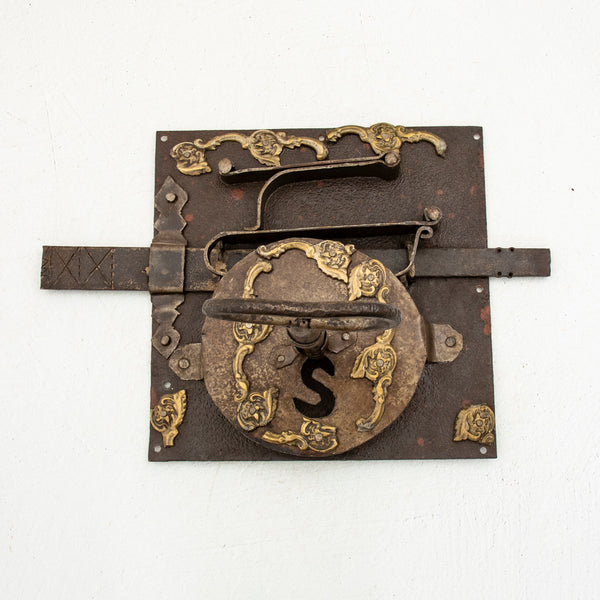 Large Iron Lock and Key