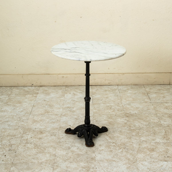 Iron and Marble Bistro Table