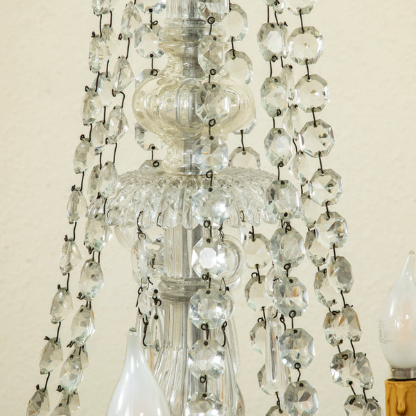 Crystal and Bronze Chandelier