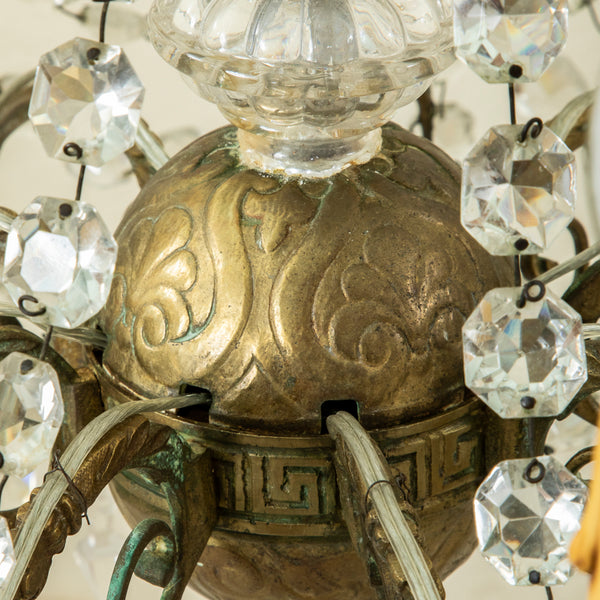 Crystal and Bronze Chandelier