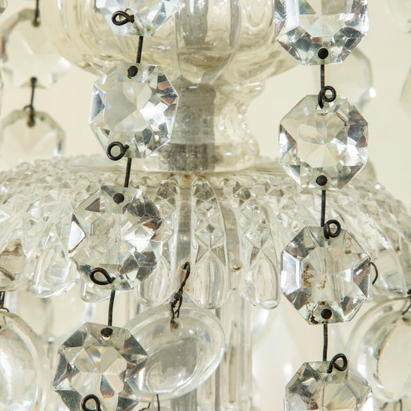 Crystal and Bronze Chandelier