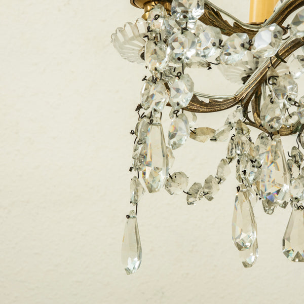 Crystal and Bronze Chandelier