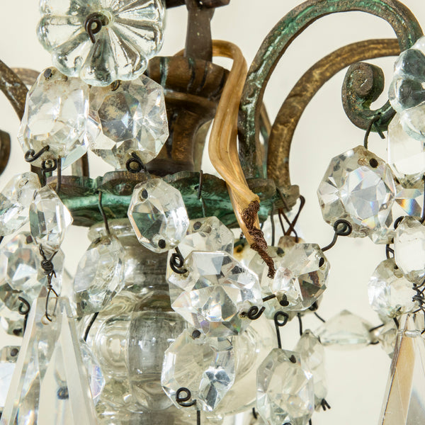 Crystal and Bronze Chandelier