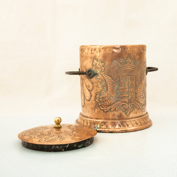 Copper Repousse Pot