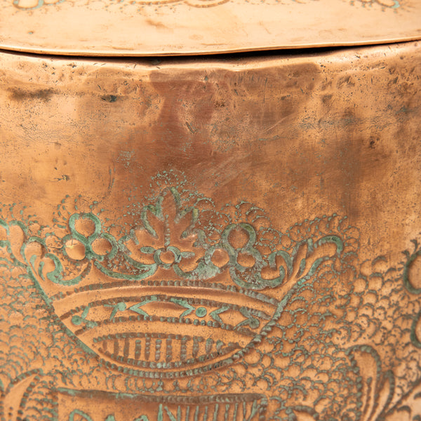 Copper Repousse Pot