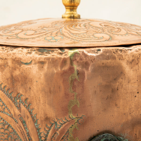 Copper Repousse Pot