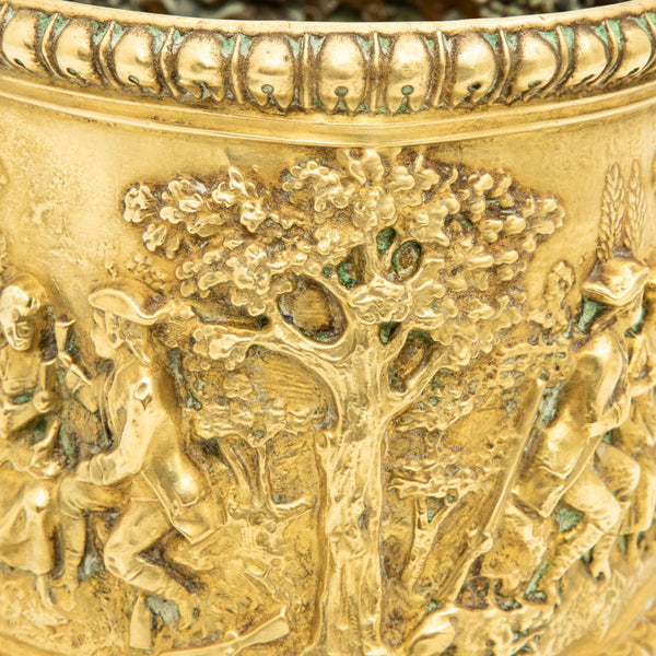 Bronze Repousse Cachepot