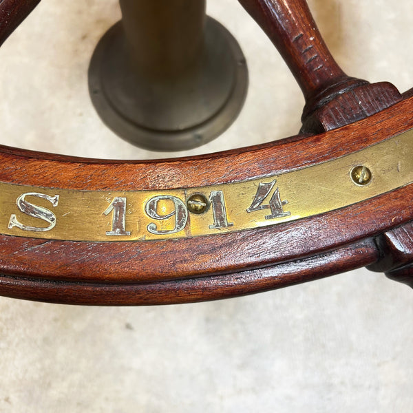 Oak and Brass Ship's Wheel