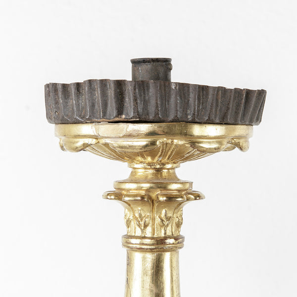 Gilt Wood Empire Candlesticks