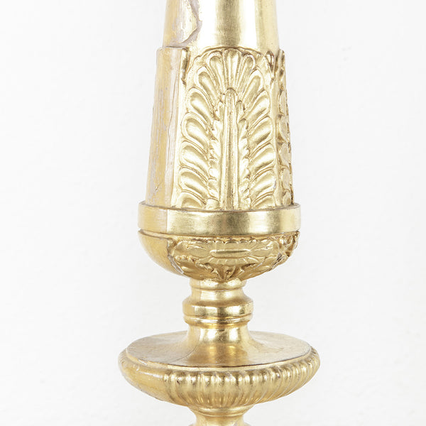 Gilt Wood Empire Candlesticks