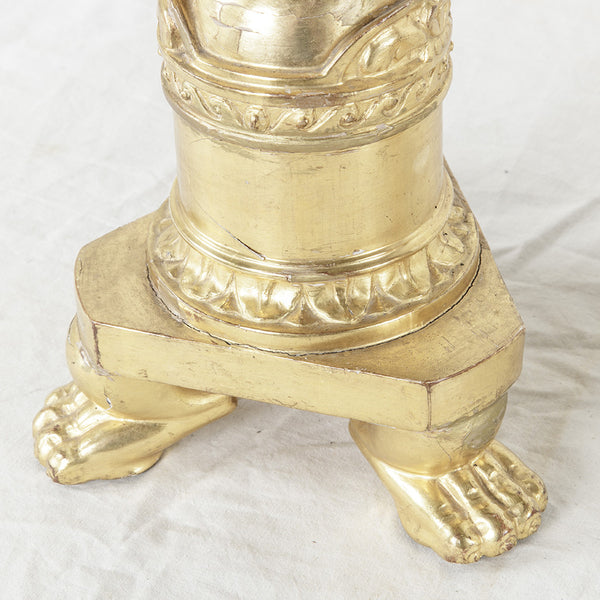 Gilt Wood Empire Candlesticks