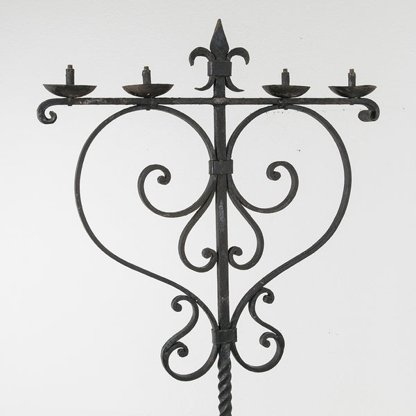 Hand Forged Iron Torch&egrave;re