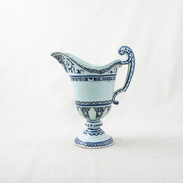 Blue and White Faience Pitcher