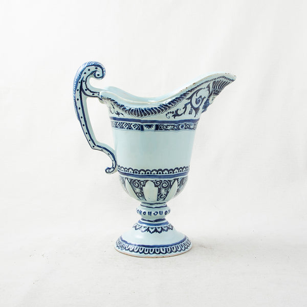 Blue and White Faience Pitcher