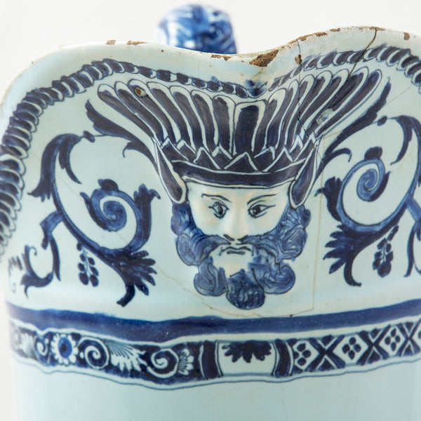 Blue and White Faience Pitcher