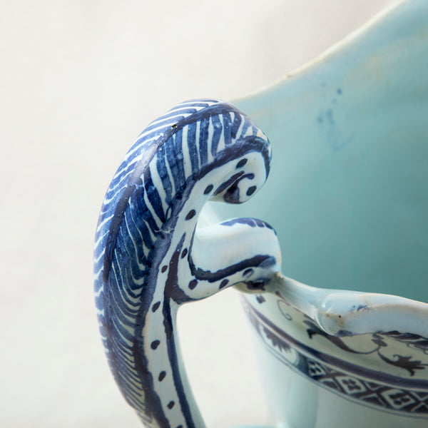 Blue and White Faience Pitcher
