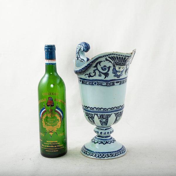 Blue and White Faience Pitcher