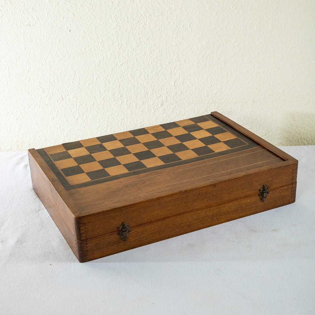 Castle Marquetry 8-Game Wooden Game Box