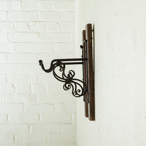 Pair of Mounted Iron Hooks