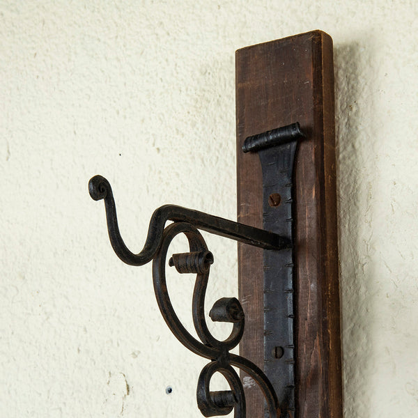 Pair of Mounted Iron Hooks