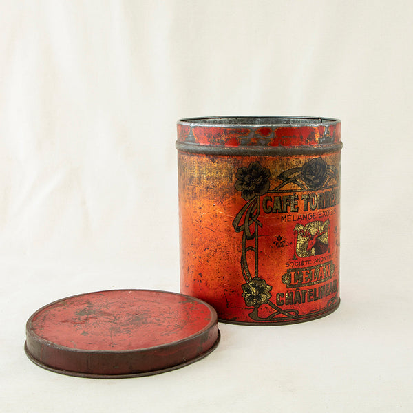 Large Red Coffee Tin
