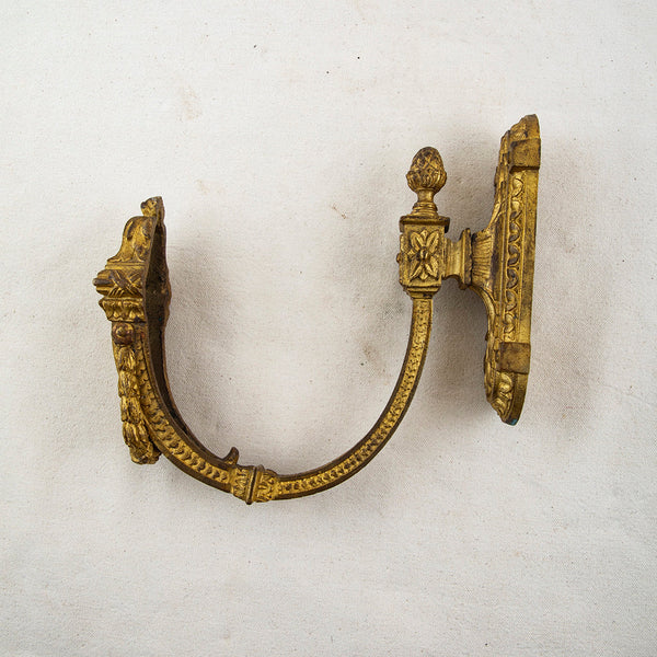 Vintage French/2 Art Deco hooks/Musée popular des Arts Décoratifs de Paris/gilded bronze/France 50s