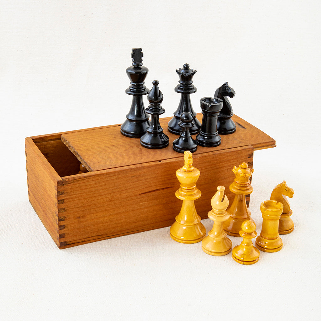 Wooden Chess Pieces - French Metro Antiques