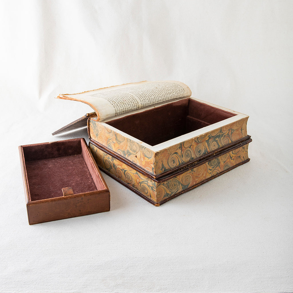 Antique French Leather Secret Compartment Books Box - Le Louvre French  Antiques