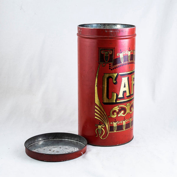 Large Red Coffee Tin
