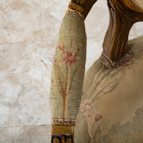 Four Giltwood Aubusson  Chairs