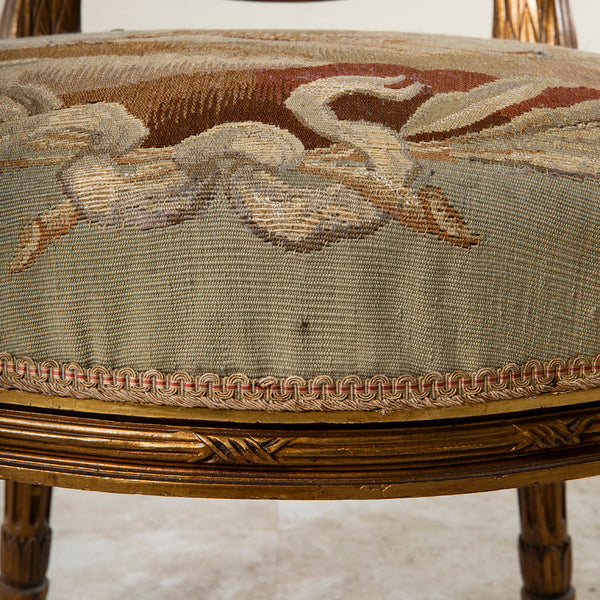 Four Giltwood Aubusson  Chairs