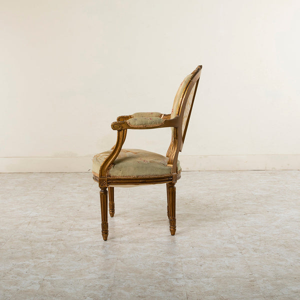 Four Giltwood Aubusson  Chairs