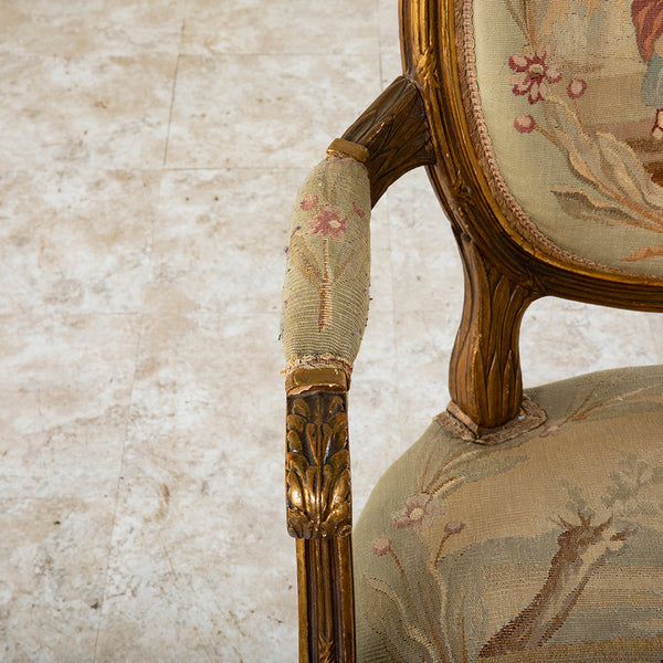 Four Giltwood Aubusson  Chairs