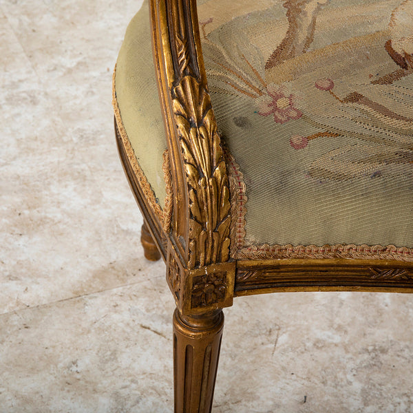 Four Giltwood Aubusson  Chairs