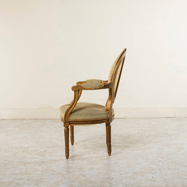 Four Giltwood Aubusson  Chairs