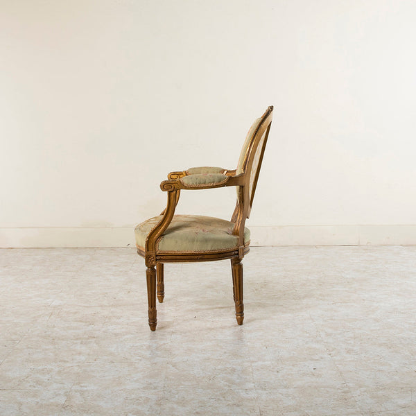 Four Giltwood Aubusson  Chairs