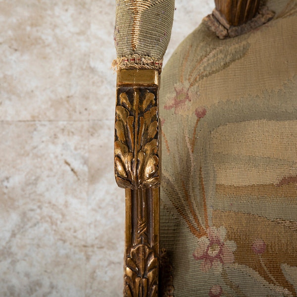 Four Giltwood Aubusson  Chairs