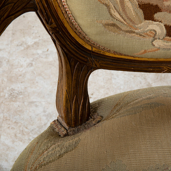 Four Giltwood Aubusson  Chairs