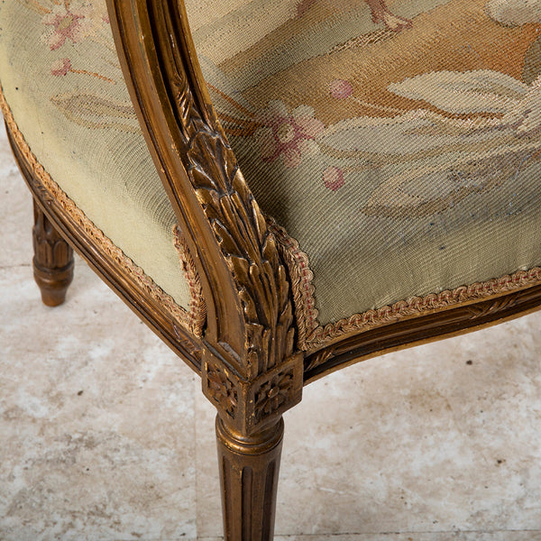 Four Giltwood Aubusson  Chairs