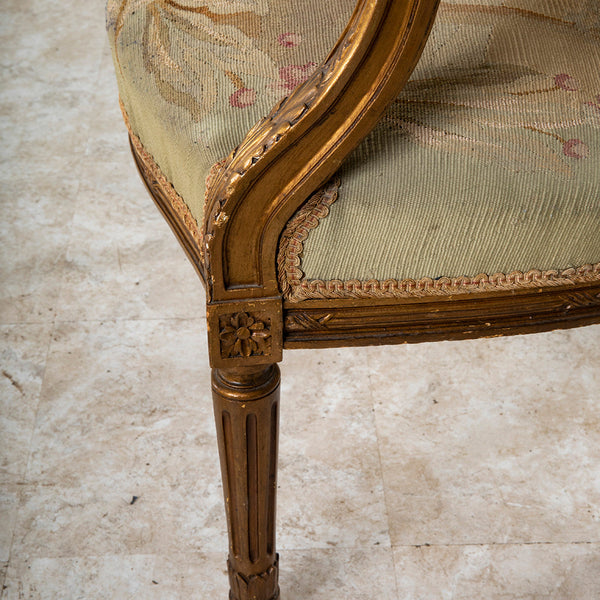 Four Giltwood Aubusson  Chairs