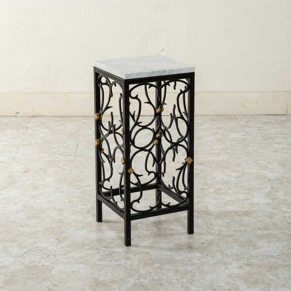 Iron and Marble Side Table